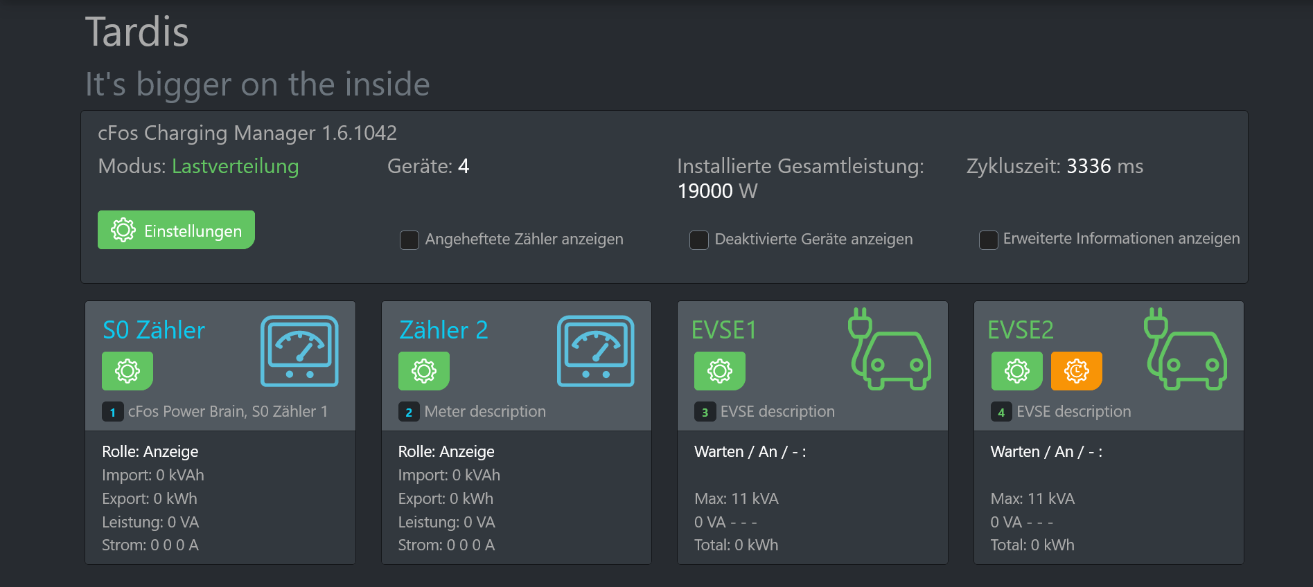 Screenshot cFos Charging Manager Dokumentation - Startseite