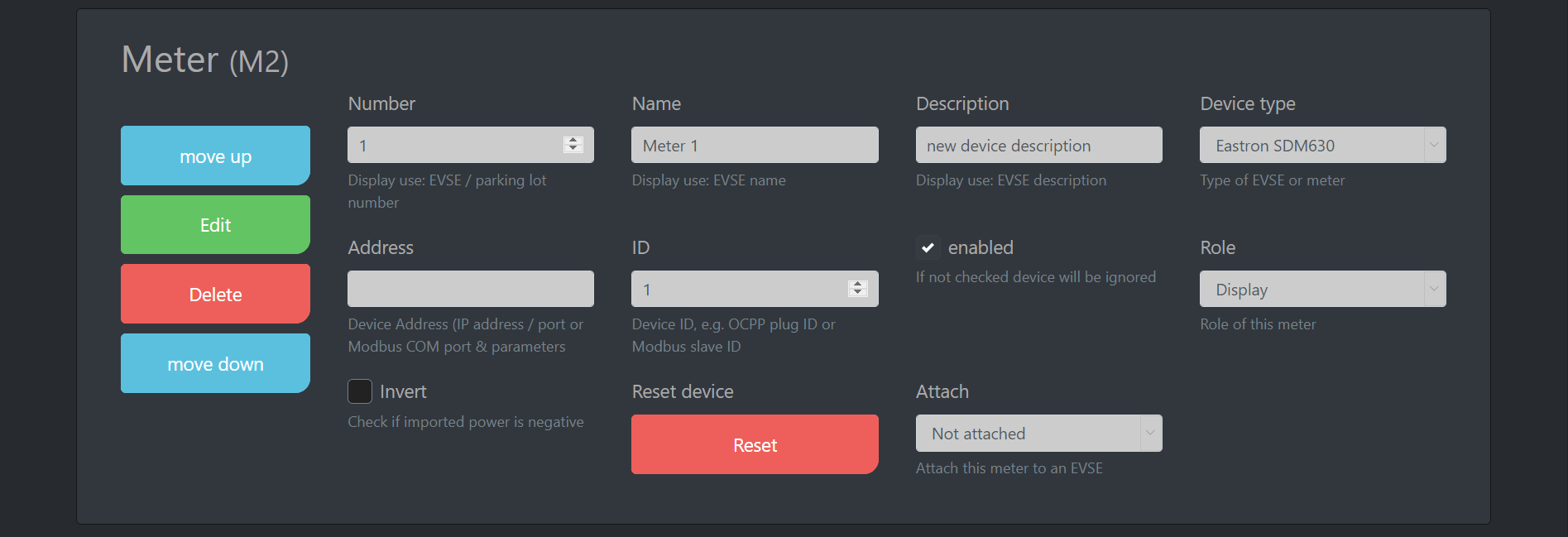 Screenshot #2 cFos Charging Manager Documentation - Configuration